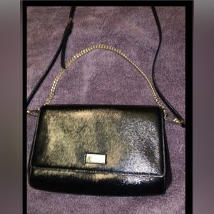 Kate Spade NY Black Patent Crossbody Bag, Gold hardware
